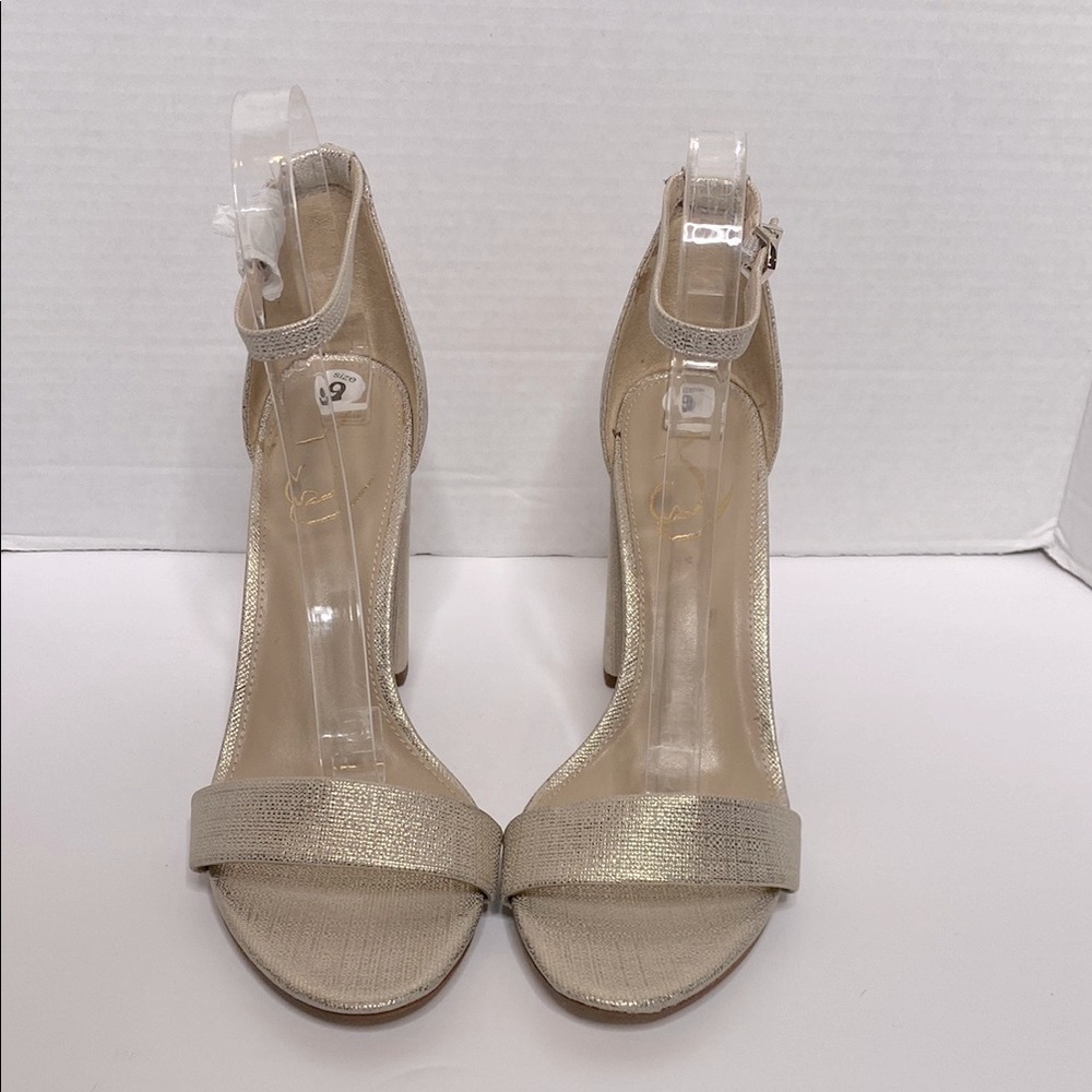 Sam Edelman Elegant Gold High Heel Sandals Size 9.5 Heel Height 4”
